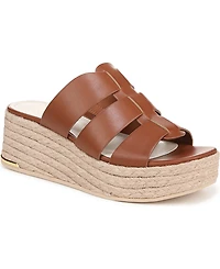 Franco Sarto Women's Tevin Open Square Toe Espadrille Slide Platform Sandals