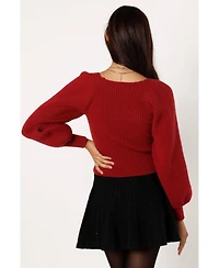Petal and Pup Women's Gia Sweetheart Neck Bell Sleeve Knit Sweater