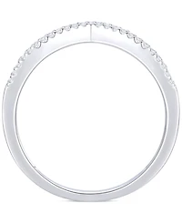Diamond Baguette & Round Chevron Ring (1/3 ct. t.w.) 14k White Gold