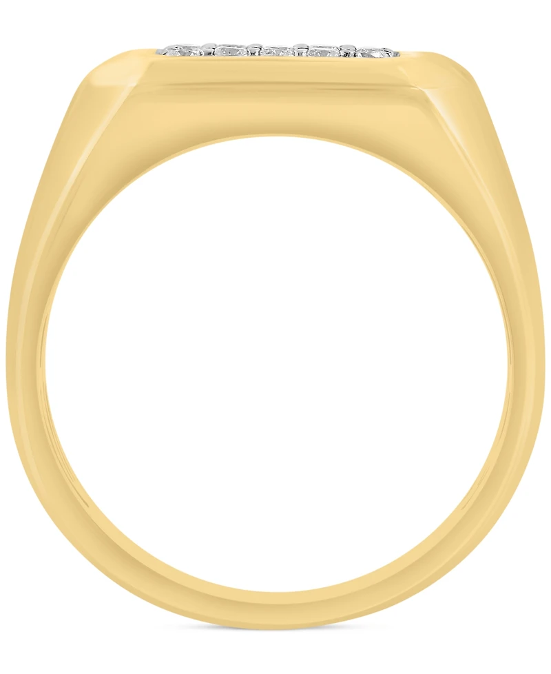 Effy Men's Diamond Rectangular Cluster Ring (1/4 ct. t.w.) in 14k Gold