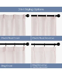 Awesome Home Madison Pinch Pleat Single Curtain Panel with Hooks and Rings, 38"X84"