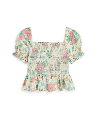 Polo Ralph Lauren Toddler and Little Girls Floral Smocked Jersey Peplum Top