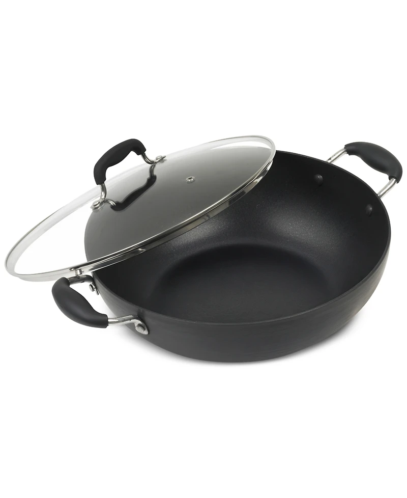 Sedona Kitchen 12.5" Hard-Anodized Nonstick Wok & Lid