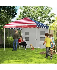 Outsunny 10' x Pop Up Canopy Tent with Sidewall, UPF50+,