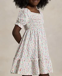 Polo Ralph Lauren Toddler and Little Girls Floral Smocked Jersey Dress