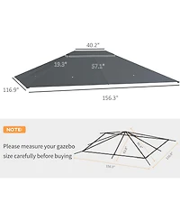 Outsunny 10' x 13' Gazebo Canopy Replacement Roof for 84C-116, Light