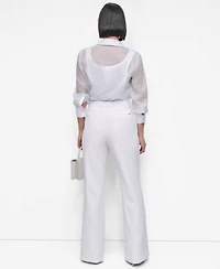 Dkny Womens Striped Button Front Shirt Flare Leg Pants