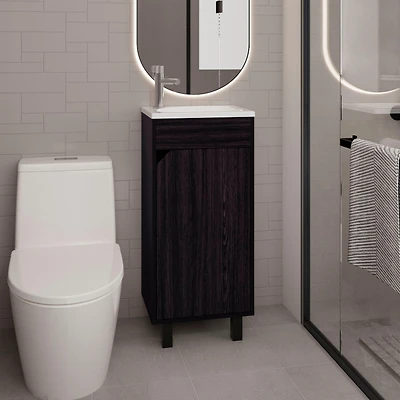 Yorkana Bathroom Vanity, 1 Door, 4 Legs, White