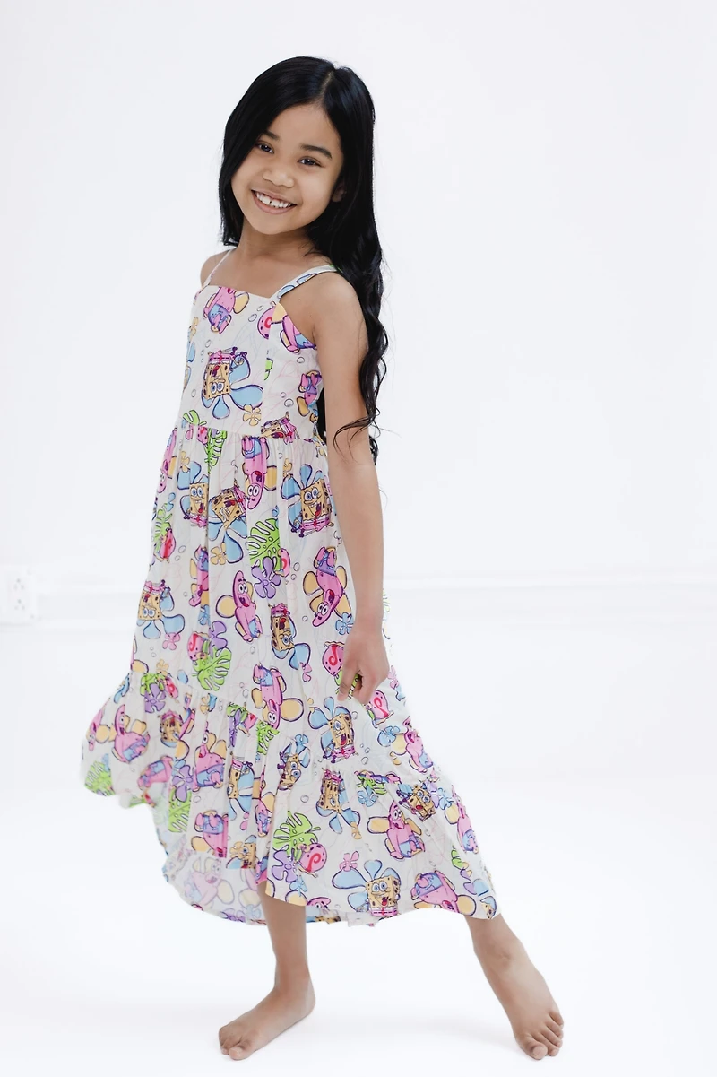 SpongeBob SquarePants Girls Square Neck Smocked Cami Maxi Dress