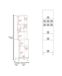 Ashford Kitchen Pantry, 2 Doors, 4 Legs, 8 Shelves, White
