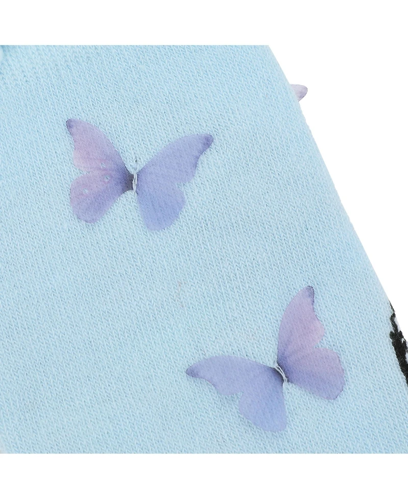 Shrek Women's Fiona & Butterflies Blue Casual Crew Socks