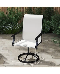 Outsunny Patio Swivel Chairs Set of 2, High Back Dining