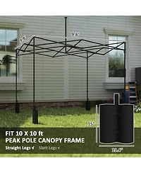 Outsunny 10' x Pop up Canopy Replacement Top with Weight Bags, Multi