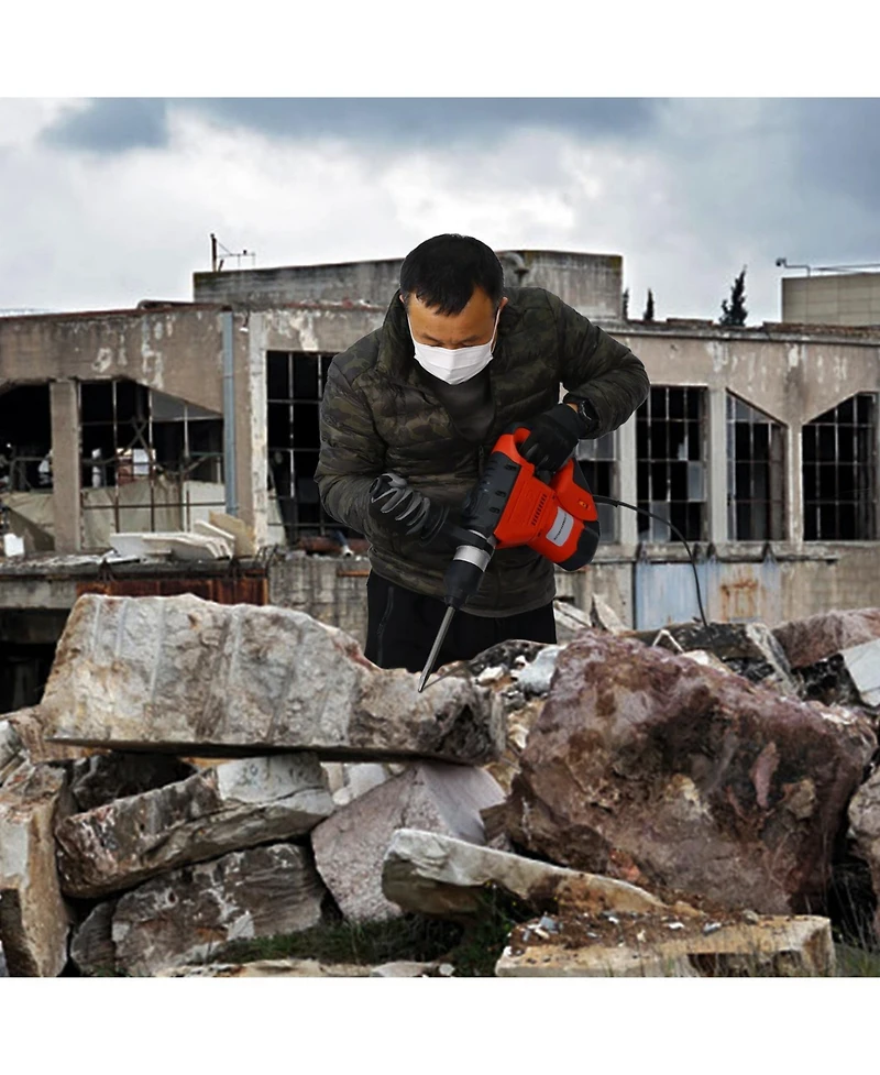 Rotary Hammer 1100W(Red + Black) 1-1/2" Sds Plus Rotary Hammer Drill 3 Functions