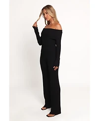 Petal and Pup Women's Gindie Ribbed Knit Off The Shoulder Pant Set
