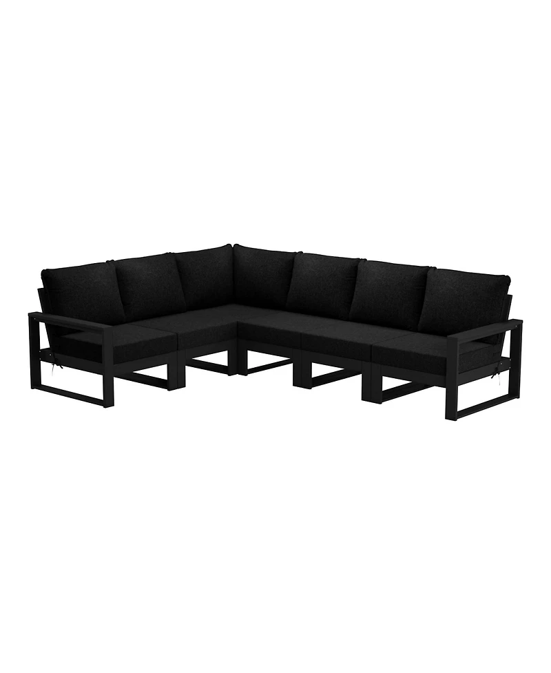 6-Piece Outdoor L-Shaped Patio Corner Sectional Sofa Conversation Set