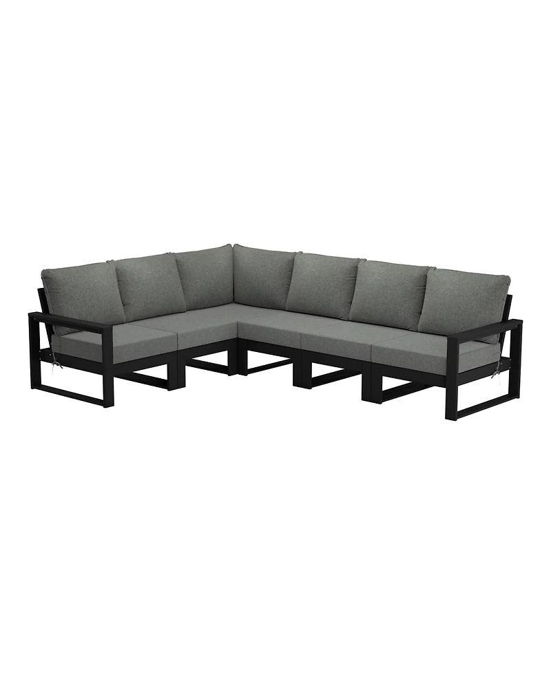 6-Piece Outdoor L-Shaped Patio Corner Sectional Sofa Conversation Set