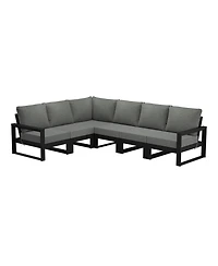 6-Piece Outdoor L-Shaped Patio Corner Sectional Sofa Conversation Set