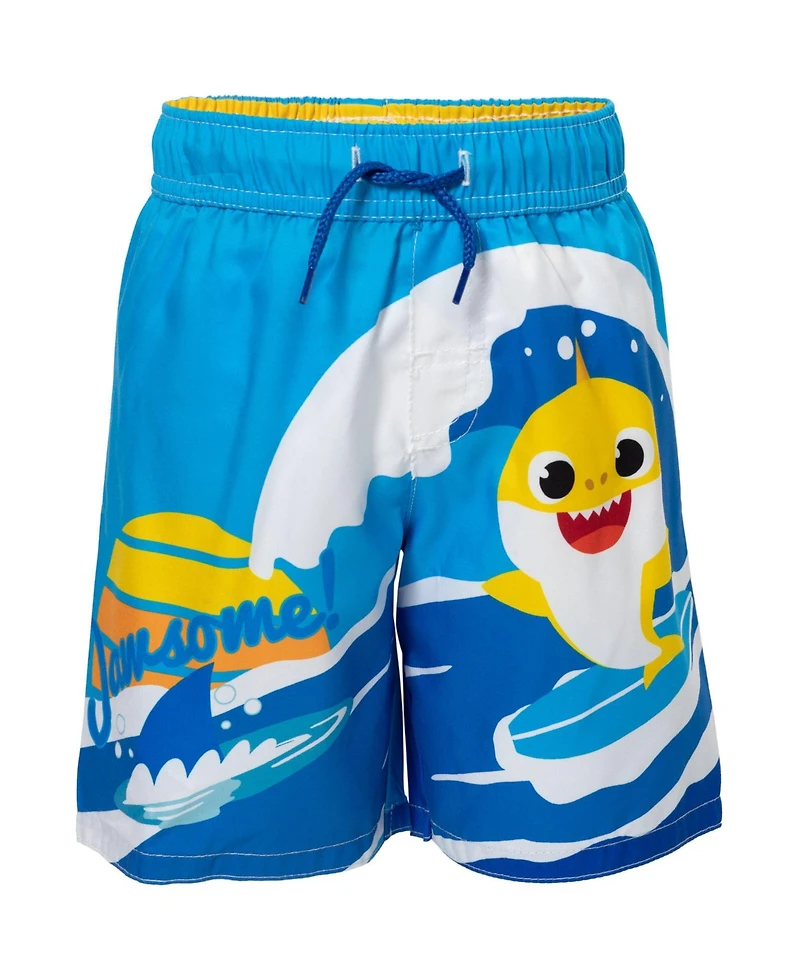 Baby Shark Toddler Boys Pinkfong Shark Rash Guard and Swim Trunks Outfit Set