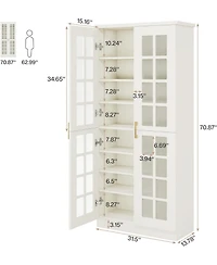 Tribesigns 71" Tall Storage Cabinet with Doors, Kitchen Pantry Cabinet with Adjustable Shelves, Kitchen Cupboard Food Pantry Floor Storage Cabinet for