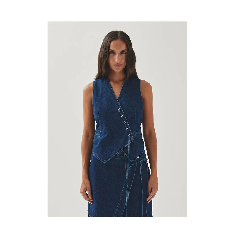 Alohas Women's Sabre Blue Denim Vest