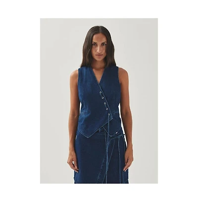 Alohas Women's Sabre Blue Denim Vest