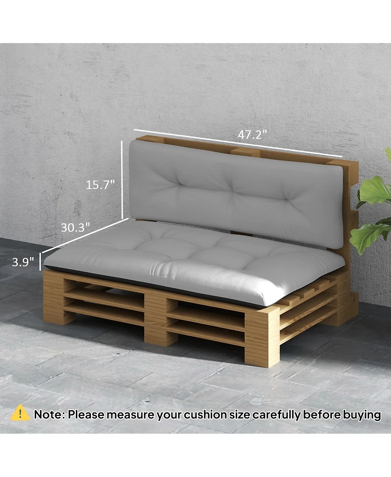 Outsunny 2 Seat Pallet Cushions 3.9 in. Pallet Sofa Cushions, Dark