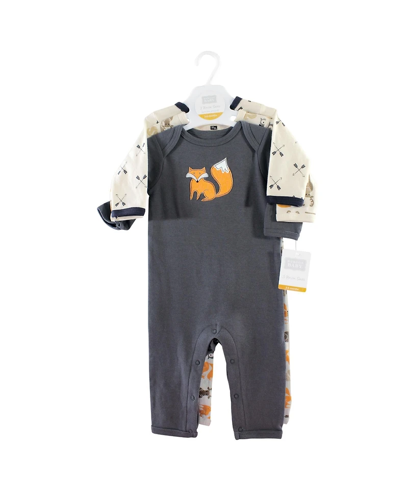 Hudson Baby Boys 3pk Cotton Coveralls