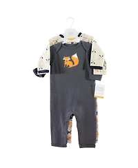 Hudson Baby Boys 3pk Cotton Coveralls