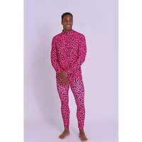 Oosc Men's Baselayer Pant - Hotel California Pink Leopard
