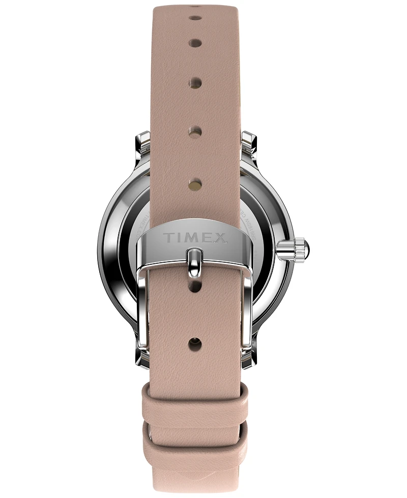 Timex Women's Quartz Analog Brown Leather Watch, 34mm