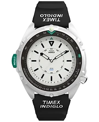 Timex Men's Quartz Analog Black Rubber Watch, 46mm