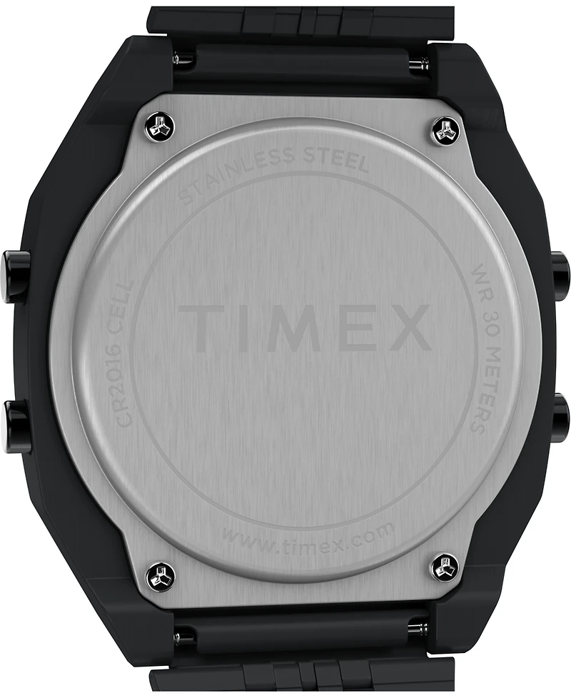 Timex Men's Quartz Digital Black Stainless Steel Watch, 36mm