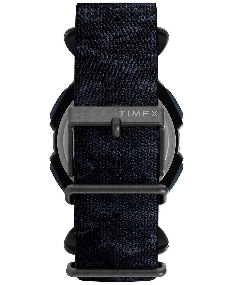 Timex Men's Quartz Digital Black Leather Watch, 38mm