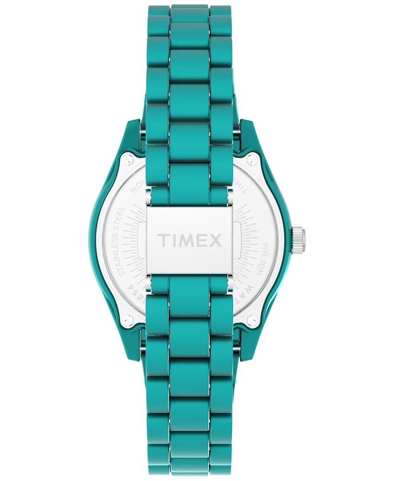 Timex Women's Quartz Analog Green Stainless Steel Watch, 37mm