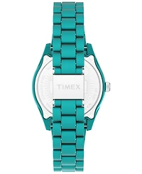 Timex Women's Quartz Analog Green Stainless Steel Watch, 37mm