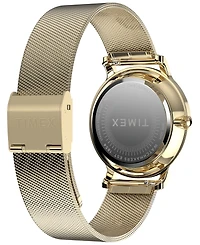 Timex Women's Quartz Analog Gold-Tone Stainless Steel Watch, 34mm