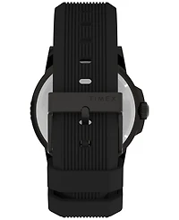 Timex Men's Quartz Analog Black Silicone Watch, 45mm