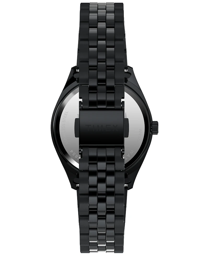 Timex Men's Quartz Analog Black Stainless Steel Watch, 36mm