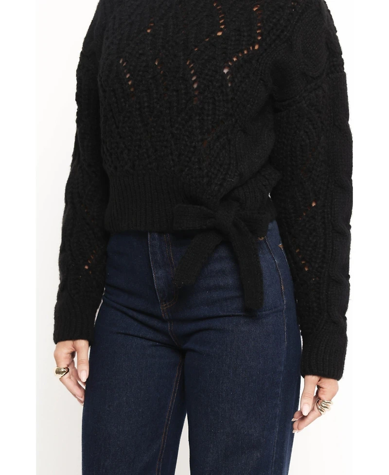 Petal and Pup Women's Birdie Tie Side Knit Sweater