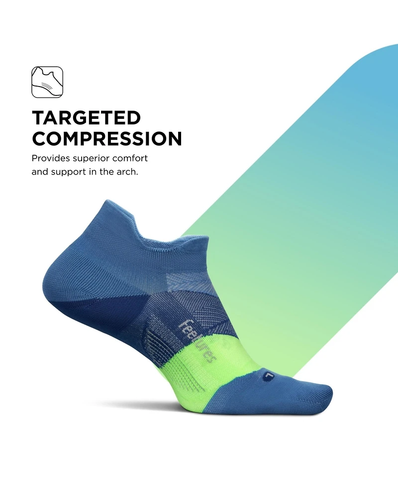 Feetures Men's Elite Ultra Light Cushion Ankle Socks - Sport Sock with Targeted Compression