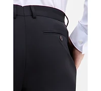 Ted by Baker Men's Modern-Fit Stretch Black Solid Wool-Blend Suit Separate Pants