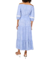 Sam & Jess Petite Drawstring-Waist Tiered Maxi Skirt