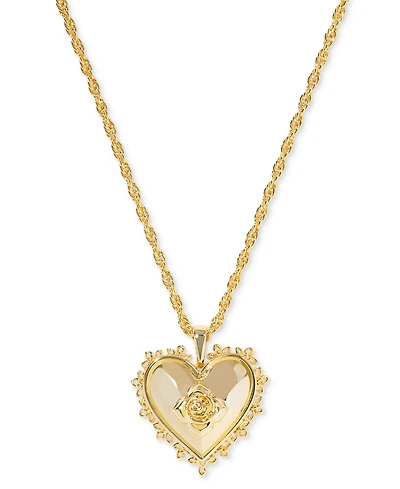 Kendra Scott Rose Heart Locket Pendant Necklace, 16" + 3" extender
