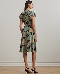 Lauren Ralph Lauren Petite Floral Belted Georgette Shirtdress