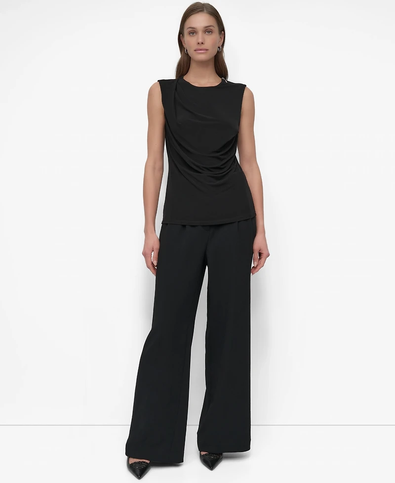 Dkny Petite Draped Sleeveless Top