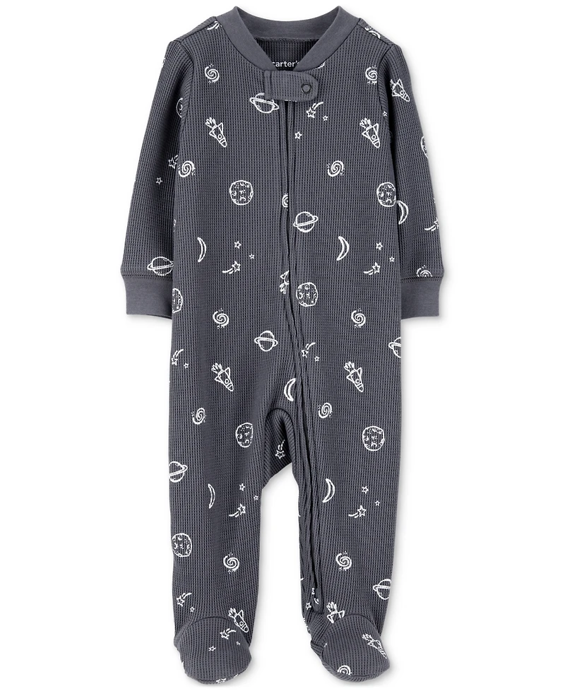Carter's Baby Boys Cotton Space Thermal Sleep & Play Pajamas
