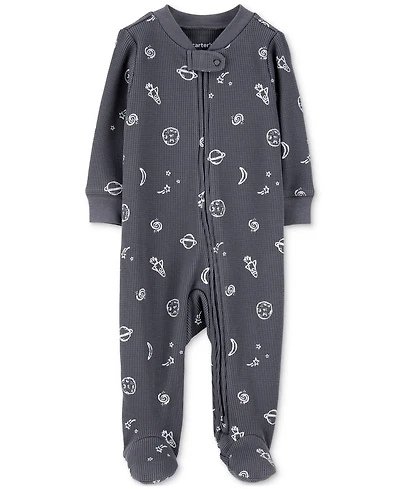 Carter's Baby Boys Cotton Space Thermal Sleep & Play Pajamas
