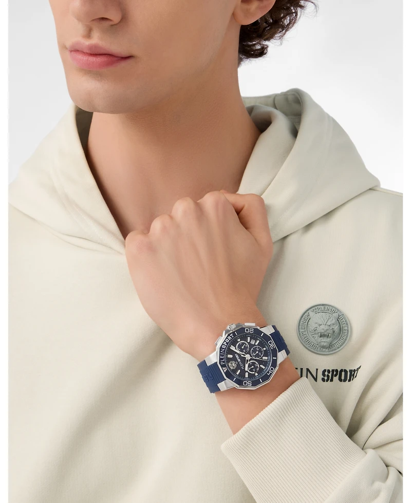 Plein Sport Men's Titan Chronograph Date Quartz Silicone Strap Watch