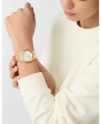 Plein Sport Women's Metronaut Three Hand Quartz Ion Plated Yellow Gold Bracelet Watch, 36mm